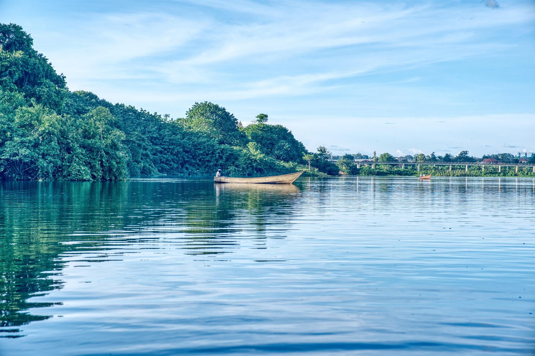 Terraced green hillsides falling away to the islands of Lake Bunyonyi