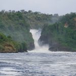 The River Nile forcing through a narrow gorge at Murchison Falls